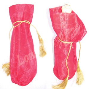 Highest Quality Eco-Friendly Velvet Organza Gift Packaging <b>Drawstring</b> Bags 7 Inch Weddings Parties Reusable Wine Bottle Bags - Product Image 3