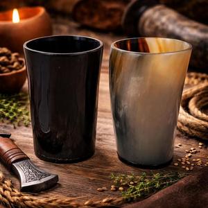 MN EXPORTS Verre à cocktail minimaliste en corne de vache noire, design moderne et luxueux, fait main, durable, écologique, compatible lave-vaisselle - Product Image 6