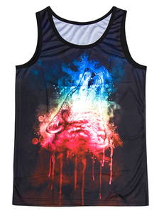Camiseta sin mangas informal para hombre, personalizada, sublimada, transpirable, de secado rápido, anti-bolitas, antiencogimiento, tejida, 100% poliéster y algodón, con diseño liso. - Product Image 3