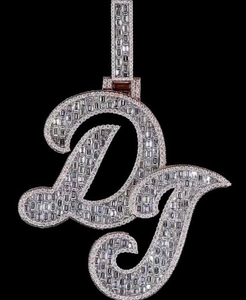 Moissanite <b>Initial</b> Letter Pendant Iced Out Luxury Alphabet <b>Necklace</b> Hip Hop Statement Jewelry for Men Women - Product Image 1