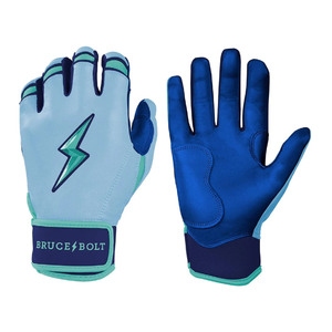 Blue Pink PU Leather Batting Gloves Padded <b>Hook</b> And Loop Closure Ambidextrous Unisex Adult Training - Product Image 2