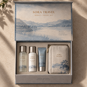 Kit de Viaje de Belleza SORA Personalizado, Caja de Empaque Magnética Estilo Libro - Product Image 2