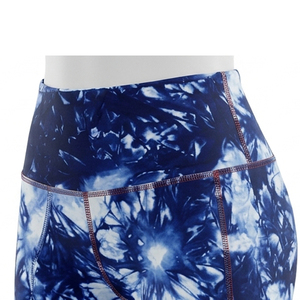 Women's High Waisted Blue <b>Tie</b> <b>Dye</b> Print <b>Leggings</b> Full Length Stretch Knitted Spandex/Nylon Sporty Yoga Pants Quick Dry - Product Image 6