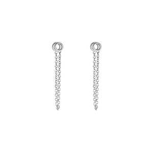 Pendientes de Cadena Conectados Tipo Stud, Oro Sólido 10k 14k 18k, Minimalistas, para Usar en Capas, Joyería Fina de Fabricación - Product Image 3