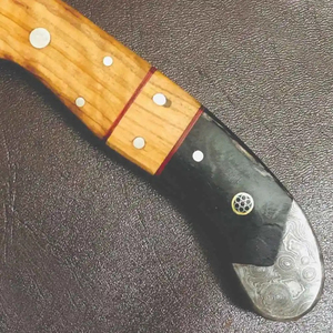 Cuchillo de Chef Burraq OEM/ODM, Hecho a Mano, de Acero de Damasco Industrial, Multifuncional, con Patrón de Gota de Lluvia, Funda de Cuero - Product Image 5