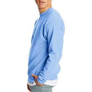 Sweat-shirt à col rond pour homme OEM, bleu ciel, tissu durable, fabricant de vêtements personnalisés - Product Image 2