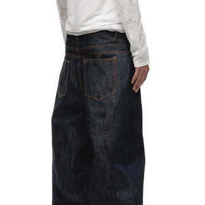 Jeans en denim japonais pour hommes, coupe ample, finition brute, qualité supérieure, style rétro noir, fabriqués par le fabricant d'origine. - Product Image 3