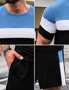 Ensembles courts pour hommes, deux pièces, décontractés d'été, t-shirts à manches courtes et shorts, ensembles à prix de gros - Product Image 4