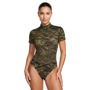Women High Waist Camo Print <b>Sheer</b> Mesh <b>Bodysuit</b> Butt-Lifting Stretch 100% Polyester Clubwear Sexy See Through <b>Bodysuit</b> Ladies - Product Image 1