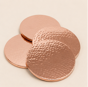 Eco-Friendly Hand-Hammered Solid Copper Coasters Metal <b>Cup</b> <b>Mats</b> For Home Bar And Restaurant Durable Antique Style Drinkware - Product Image 5