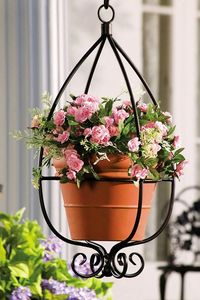 Wall Planters Round Metal Powder Coated Hanging Bracket for Garden Outdoor Use - Product Image 1