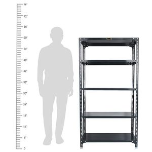 Étagère de rangement en métal à 5 niveaux Mil-Nil Prime |   Étagère à profilés alvéolés CRC 60x36x15 pouces, robuste, grise - Product Image 2
