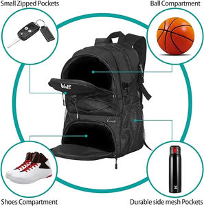Sac à dos personnalisé pour baseball/basket-ball avec grand compartiment pour chaussures et ballons, sac de sport pour football, faible MOQ - Product Image 2
