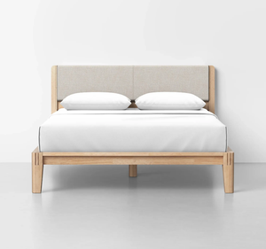 Auberge du Soleil - Base de Cama de Madera de Teca Sólida, Plataforma Baja, Tapizada en Tela Ecológica, Resistente, para Interiores, Tamaño King, Kiky Home - Product Image 3