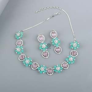 Riley Fusion Gold Plated Zirconia Bridal Necklace and Earring Set - Product Image 3