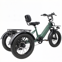 Vélo électrique cargo rapide avec pneus larges 20*4 pouces, moteur arrière sans balais 48V, cadre en aluminium, batterie intégrée, 7 vitesses et freins à disque