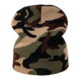 Gorros de punto cálidos con puño, personalizados con logo jacquard sublimado, de acrílico/algodón elástico de secado rápido, con lazos de punto acanalado, bajo MOQ - Product Image 1