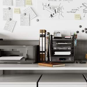 Organizador de Escritorio de Malla Rectangular de Acero al Carbono Apilable de 5 Niveles HUHOLE, Diseño Funcional Negro - Product Image 2