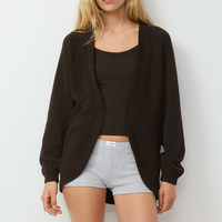 Cardigan personnalisé pour femme, pull en tricot pour dames, fournisseur de vêtements en tricot