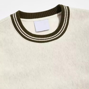 เสื้อสเวตเชิ้ตคอกลมแบบมีลายทาง คอริบบ์  โลโก้ด้านหน้า คุณภาพสูง สำหรับผู้ชาย ผลิตตามแบบ OEM ผ้าโพลีเอสเตอร์ 100% ทรงปกติ ผ้าฟลีซ ลายการ์ตูน - Product Image 3