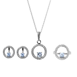 Juego de Joyería de Plata 925 con Gemas Azules para Mujer, Aretes Modernos para Mujer y Niña, Regalo al por Mayor para Él, Ideal para Aniversario de Bodas - Product Image 4