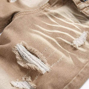 Shorts de Mezclilla para Hombre, al por Mayor, Personalizados, Ecológicos, Transpirables, Lavado Ácido, Estilo Vintage, Desgastados, Casuales, de Verano, Hip Hop - Product Image 4