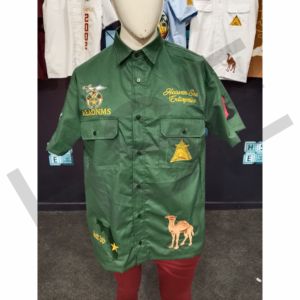 Camisa de Trabajo de Manga Corta para Hombre, Bordada Personalizada, Casual, con Botones y Bolsillos - Product Image 1