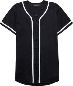 Mens <b>Baseball</b> Jersey Button Down Shirts Short Sleeve Hipster Hip Hop Sports Uniforms - Product Image 2