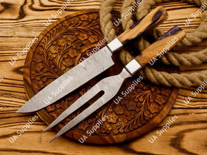 Juego de Cuchillos y Tenedores de Cocina Profesionales de Acero de Damasco de Primera Calidad Industrial para Cortar Carne de Res, MOQs Bajos - Product Image 6