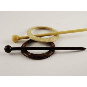 Épingle à cheveux traditionnelle en bois faite à la main, bâtonnet à cheveux naturel en bambou et bois, Inde - Product Image 6