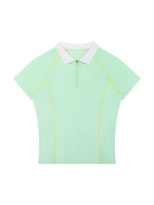 Camiseta de Mujer Verde Menta de Manga Corta, Secado Rápido, Transpirable, Corte Holgado, Largo Regular, Tejido de Punto, 100% Algodón, Color Sólido - Product Image 1