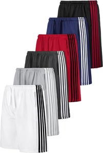 Men's 3 <b>Pack</b> Solid Mid Waist Breathable Quick Dry Workout Gym Shorts <b>Canvas</b> Athletic Shorts with Pockets Elastic Waist - Product Image 5