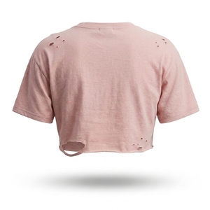 Camiseta de Manga Corta Casual para Mujer, 100% Algodón, Tejido Jersey Antipilling, Cuello Redondo, Se Aceptan Diseños ODM y OEM - Product Image 2