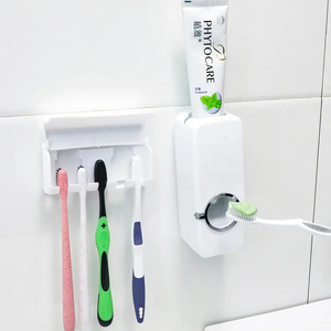 Convenient Automatic Plastic <b>Toothpaste</b> Dispenser with Suction Wall Mount Eco-Friendly Bathroom Supplies - Product Image 5