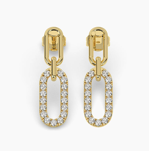<b>Fine</b> 14KT Rose Gold IGI Certified Lab Grown Diamond Ethnic Engagement <b>Earrings</b> for Women Elegant Party Wear Jewelry Collection - Product Image 1