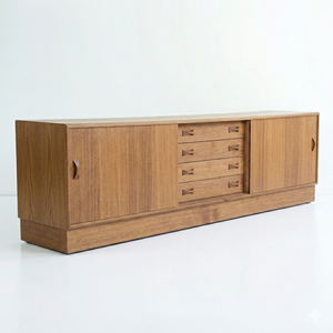 Buffet/Credenza Rétro en Bois de Teck Style Scandinave Mid-Century Modern pour Salon – Meuble de Rangement pour Vente en Gros aux États-Unis - Product Image 5