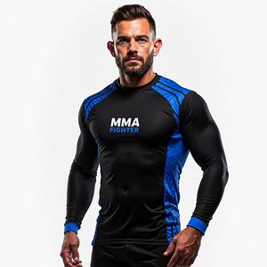 Maillot de compression personnalisé pour hommes, idéal pour l'entraînement MMA, le BJJ et le grappling, imprimé par sublimation, pour la gym, le fitness et les sports athlétiques (vente en gros) - Product Image 4
