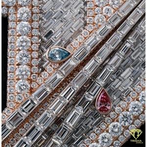 Collar con colgante inicial personalizado con diamante cultivado en laboratorio helado Colgantes finos y dijes de estilo Hip Hop personalizados - Product Image 3