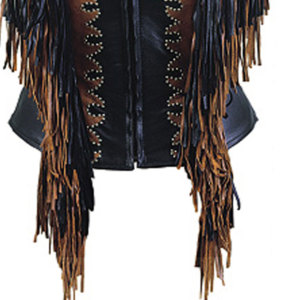 Womens Fringe Vest Western Cowboy <b>Leather</b> <b>Sleeveless</b> <b>Jacket</b> Suede Tassel Motorcycle Festival Rodeo Fashion Premium OEM - Product Image 4