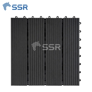 SSR - Black WPC Deck <b>Tiles</b> for Wholesalers – Modular Outdoor Flooring for Hotels, Resorts & Contractors - Product Image 1