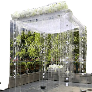 เวทีแต่งงานคริสตัลตกแต่งสวยงาม ฉากหลังสไตล์อินเดียสำหรับงานเลี้ยงฉลองสมรส งานหมั้น และงานอีเว้นท์ในร่ม - Product Image 3