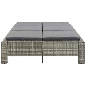 Coussin gris foncé avec lit de soleil en rotin gris – Élégant et confortable – Catégorie de produit : Lits de soleil - Product Image 6