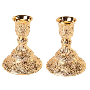 Porte-bougie vintage en laiton massif poli, décoration d'intérieur, porte-bougie pour mariage, fête, centre de table, chandelier - Product Image 4