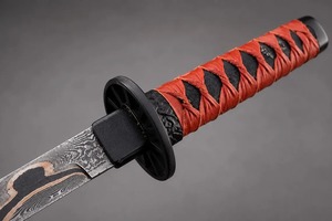 Espada Katana de Cobre Damasco Hecha a Mano |   Cuchilla de samurái japonesa de espiga completa |   Regalo para coleccionistas, hoja de cobre forjada a mano, regalo para él - Product Image 3