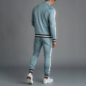 100% Polyester Men Zipper Tracksuit for Men Side <b>Strips</b> Fashion Sportswear Street Wear - Product Image 5
