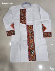 Tenue de festival en coton magique avec broderie style Gamthi - Véritable travail de miroir - Kurta et pyjama pour homme - Fournisseur mondial - Product Image 5