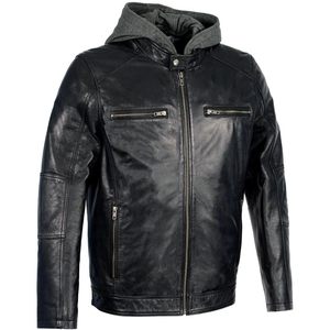 Veste en cuir pour homme de qualité supérieure 2025, en cuir de laine, mode décontractée, capuche, taille XS, teinture unie, fermeture éclair, approvisionnement ODM - Product Image 2