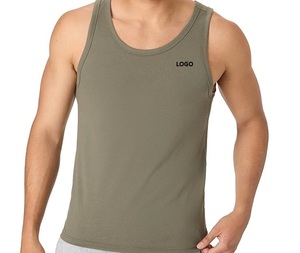 Plus Size Men Tank Top Sleeveless Cotton <b>Vest</b> Custom Logo Casual Sports Tee - Product Image 3