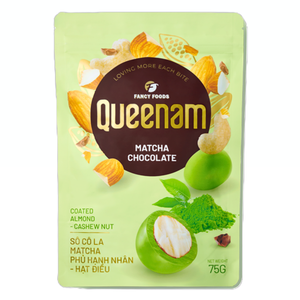 Fabricante Líder en Ventas, Chocolate Halal Dragee Vietnam OEM/ODM, Nueces de Almendra y Anacardo Cubiertas con Chocolate Matcha, 75G, Envío Global - Product Image 1