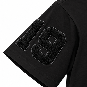Phi Beta Sigma <b>Black</b> <b>Mens</b> T-<b>Shirt</b> Chenille Greek Letter Applique 1914 <b>Short</b> <b>Sleeve</b> Crew Neck Striped 100% Cotton Fraternity - Product Image 5